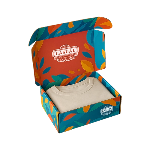 Recycled ecommerce box with custom printing on sturdy corrugated material for safe transportation