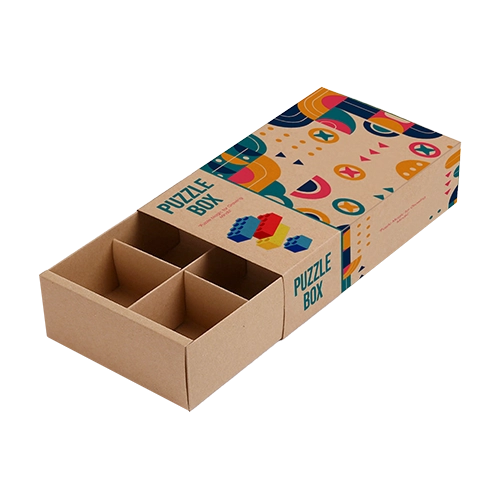 Custom cut partition insert in slide and match box, widely used for candies and chocolates