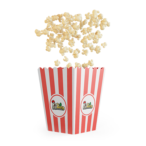 Movie Night Plastic Popcorn Bucket w/ Handle