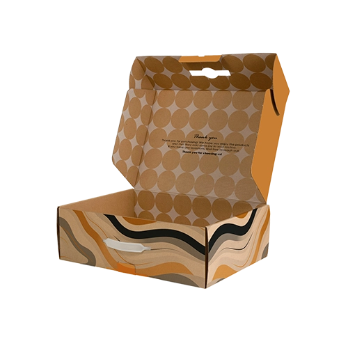Brown kraft paper box designed as a suitcase with a handle, perfect for eco-friendly packaging.