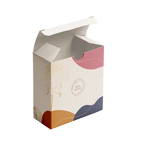 Custom printed tuck flap box with full-color printing and product label